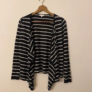 Chic Navy and White Striped Cardigan
